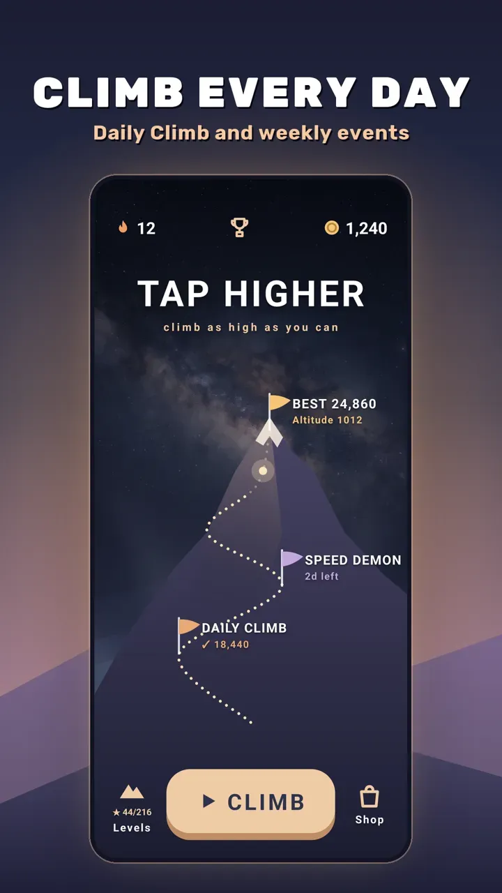 The mountain home screen