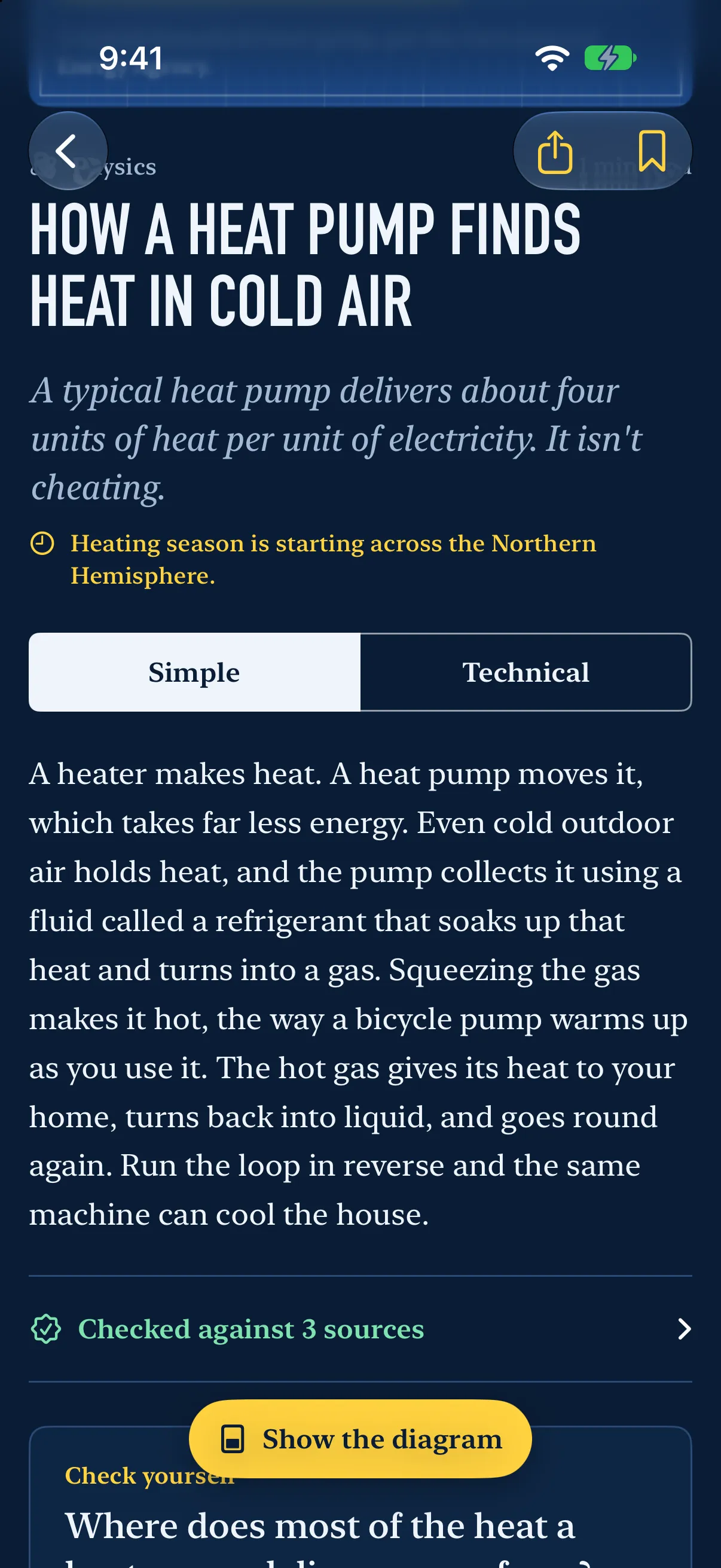 Reading an explainer, with its sources