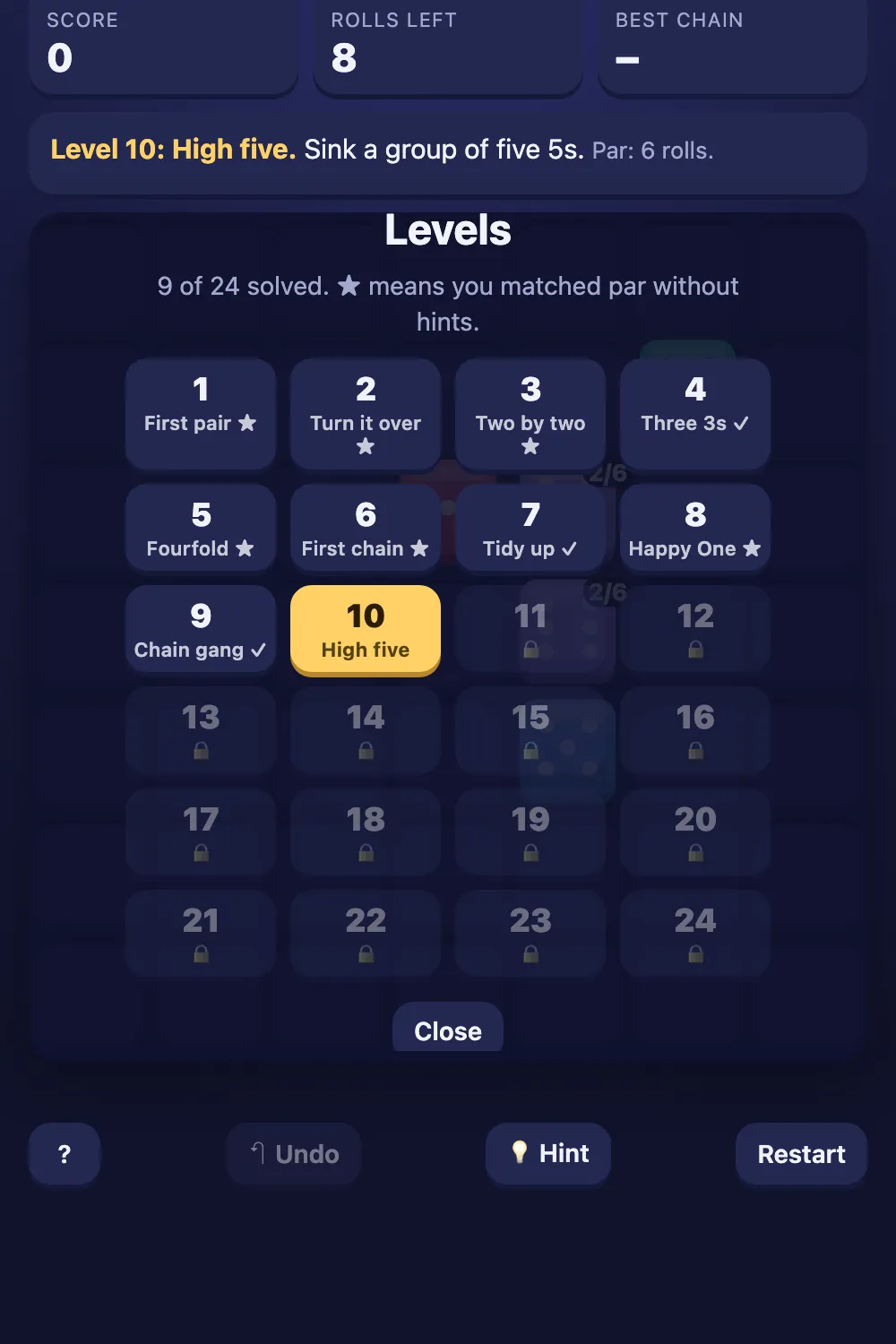 The level list